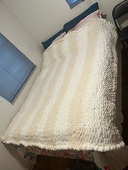 Tan & white blanket