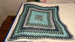 Teal & gray blanket