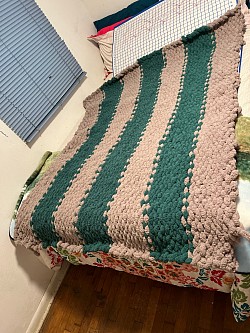 Teal & gray blanket