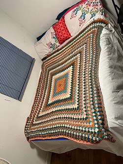 Orange, teal blanket