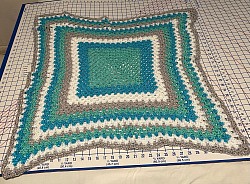 Teal & white blanket