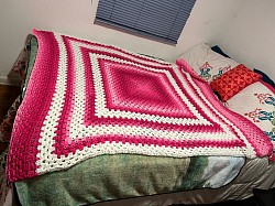 Pink & white blanket