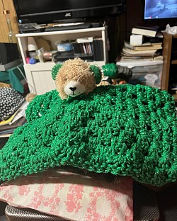 Green lovey w/ bear