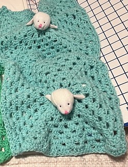 Teal lovey w/lamb